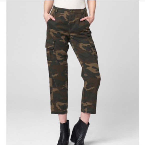 Blank NYC Camo Linen Blend Cargo Crop Pant Size 24 NWT! - Picture 2 of 15